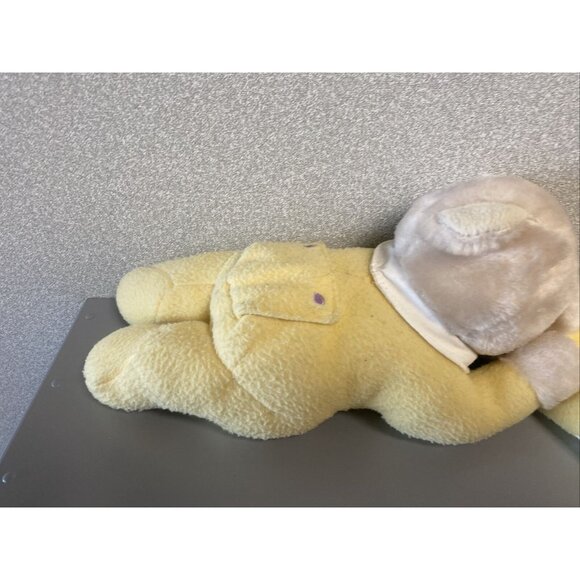 Goffa Sleeping Stuffed Plush Teddy Bear Cream W/Yellow Pajamas Prays works - Picture 7 of 10